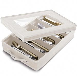 Boîte de rangement pour couverts à 5 compartiments, support de rangement pour couverts, pour cuillères, tiroir - Product Image 1
