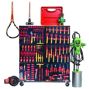 Ensemble d'outils isolés manuels 118 pièces VDE 1000V, comprenant clés à anneau, pinces à bec ouvert et jeu de douilles, avec mallette rigide OEM - Product Image 2