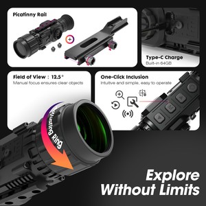 Comando vocale ergonomico monooculare di grado professionale per operazioni di soccorso caccia mirini per visione notturna - Product Image 6