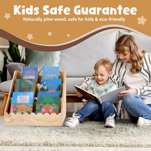 Étagère à livres pour tout-petits, bords festonnés, bibliothèque en bois à 3 niveaux, étagère à livres pour enfants, pour la chambre d'enfant, la salle de jeux, la chambre à coucher - Product Image 3
