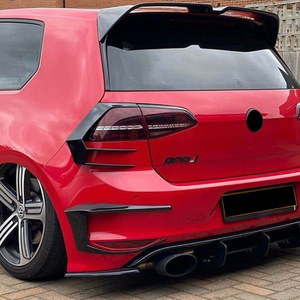 Volkswagen Golf 7 Rear Canard Exterior Modification Piano Black Plastic Weather Shields 2012-2015 R400 - Product Image 2