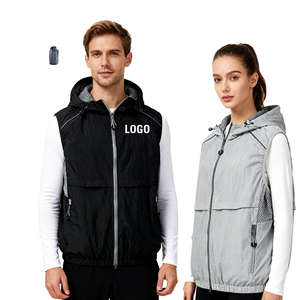 เสื้อแจ็คเก็ตวิ่งเทรลแบบมีฮู้ด ซิปหน้า ไร้แขน น้ำหนักเบา กันน้ำ กันลม แห้งเร็ว เหมาะสำหรับกีฬาฤดูหนาวและกิจกรรมกลางแจ้ง - Product Image 1