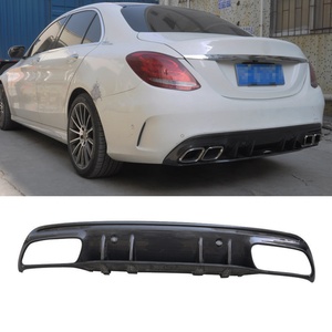 ดิฟฟิวเซอร์กันชนหลังคาร์บอนไฟเบอร์ สำหรับรถยนต์เมอร์เซเดส-เบนซ์ ซีคลาส W205 C43 C63 AMG ปี 2014-2019 พร้อมลิ้นสปอยเลอร์และสปลิตเตอร์  อะไหล่ตกแต่งตัวถังรถยนต์ - Product Image 1