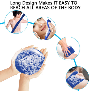 Custom Logo African Bath Sponge Long Net Exfoliating Shower Body Scrubber Back Skin Smoother Net Bath Brushes Sponges Scrubbers - Product Image 2