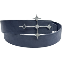 Ceinture en cuir avec boucle en métal en forme d'étoile à quatre branches personnalisée, ceinture large vintage gothique pour femmes, pour la décoration des vêtements