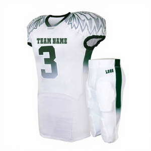 Uniformes de football américain personnalisés de haute qualité, impression par sublimation, été, short, grande taille, respirant, protection UV, séchage rapide - Product Image 1