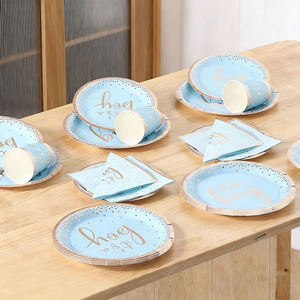 Vaisselle jetable en papier personnalisée de bonne qualité, portable et durable, pour la décoration de fête, ensemble d'<span class=keywords><strong>anniversaire</strong></span> - Product Image 2