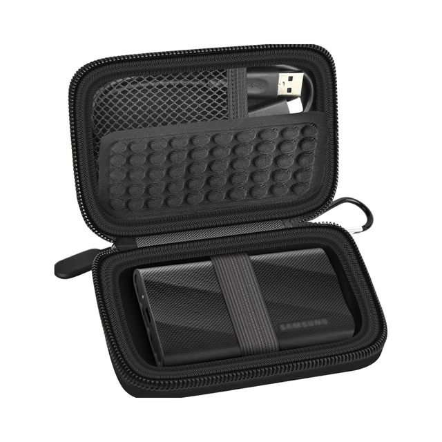 Portable Hard Drive Storage Case for Samsung T9/T7/T7 Shield Portable SSD Case Hard Storage Travel Carrying USB Cable Organizer
