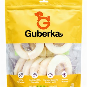 Gubeyka Friandises pour chiens en forme de donuts de 3 pouces, saveur bœuf, bâtonnets à mâcher durs pour le nettoyage des dents et les molaires, 12 unités, entièrement naturelles - Product Image 2