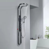 Usine directe pas cher ensemble de douche de salle de bain à effet pluie multifonctionnel avec mitigeur colonne de douche cascade panneau de douche LED
