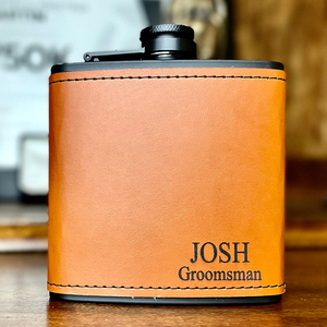Frasco de acero inoxidable negro de gama alta Laserable Leatherette Hip Flask Blanks para hombres - Product Image 3