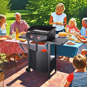 BSCI-Audité Barbecue au gaz propane portable à 2 brûleurs <span class=keywords><strong>Plancha</strong></span> en <span class=keywords><strong>acier</strong></span> conforme aux aliments pour la maison, le jardin, les activités de restaurant en plein air - Product Image 2