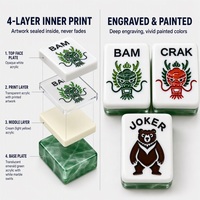 Jeu de tuiles de Mahjong américain 160 pièces en acrylique, impression intérieure 4 couches, gravé et peint, luxe, qualité supérieure, vente en gros