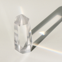 Piedra de Cristal Natural para Sanación, Punta de Cristal de Cuarzo Transparente de Tamaño Mediano, Torre de Cristal para Feng Shui