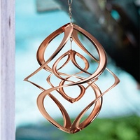 Vent et Météo Cuivre-Plaqué Double Spirale En Métal Vent Spinner Acier Ultra-Sensible Double Spinner Cinétique Jardin art