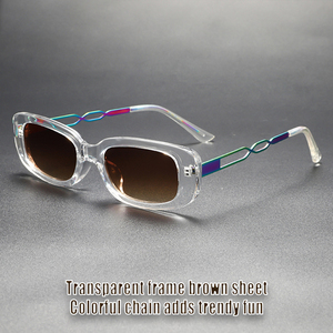 <span class=keywords><strong>Gafas</strong></span> Ópticas Rectangulares Vintage para Hombre, <span class=keywords><strong>Gafas</strong></span> con Filtro <span class=keywords><strong>de</strong></span> Luz Azul para Mujer, Diseño Moderno con Patillas Decorativas Impresas a Color, 2026 - Product Image 4