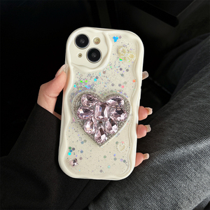Cover per <span class=keywords><strong>iPhone</strong></span> <span class=keywords><strong>con</strong></span> Cuore di Strass e Paillettes, Stile Coreano Ins, Completamente Avvolgente per <span class=keywords><strong>iPhone</strong></span> 15, 16 Pro Max, 13, 14, 12, <span class=keywords><strong>11</strong></span>, 17 - Product Image 2