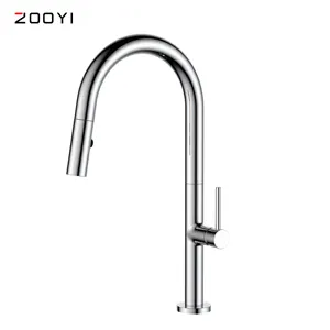 ZOOYI soffione doccia monocomando in rame cromato verso il basso rubinetto di design per lavello da cucina