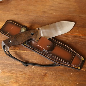 Couteau de poche en acier inoxydable à haute teneur en carbone personnalisable OEM, motif gravé, manche en bois pour le bricolage, le camping en plein air, la chasse et la survie - Product Image 4