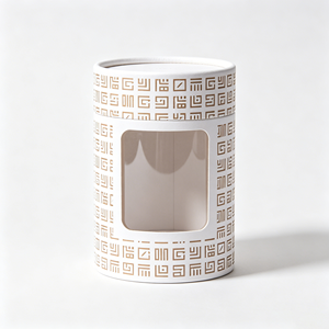 Custom Cylinder Paper Box With Clear Window Kraft Tube For Coffee Bean Custom Logo Packaging Retail Cafe Gift Display - Product Image 2