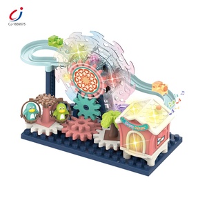 Jouets de course sur rail à assembler soi-même Chengji Electric, grande roue, jouet de construction intellectuel avec engrenages, musique et lumière - Product Image 1