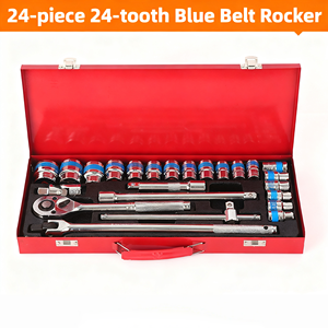 24Pcs Ổ Đĩa Tác Động Ổ Cắm Cờ Lê Thiết Lập Phổ Ratcheting OEM Ô Tô Hộ Gia Đình Công Cụ Tay Hoạt Động Chrome-Vanadi Thép - Product Image 2