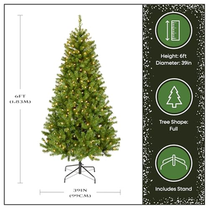 6ft/7ft/8ft Pre-lit Artificial Tree <b>Fire</b>-proof PE Christmas Tree with Lights <b>LED</b> Christmas Decorations Arbol De Navidad - Product Image 2