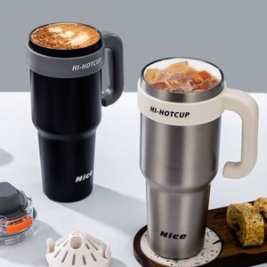 Dd4549 40Oz Handle Double Wall Tumbler <b>With</b> Straw and <b>Lid</b> Vacuum Metal Cup <b>Travel</b> Coffee <b>Mug</b> - Product Image 2