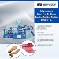 Machine de moulage par injection rotative automatique Technocrat 24 pour semelles en PVC/TPR/TPU, contrôlée par PLC, moteur haute précision, 180 par minute