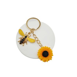 Vente en gros de porte-clés motivation tournesol et abeille accessoires de sac pour femmes petits cadeaux - Product Image 5