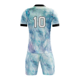 High Quality Breathable Short Sleeve Soccer Uniform Team Wear Durable 100% Polyester Custom Soccer Uniform - Product Image 3