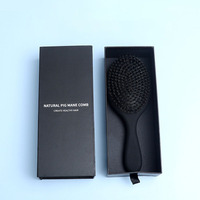 Brosse démêlante personnalisée avec logo, en poils de sanglier naturels, pour extensions de cheveux, utilisation sèche et humide, pour cheveux bouclés, brosse à cheveux pour femmes