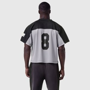 Sudadera Personalizada de Malla Cuadrada, de Secado Rápido, con Cuello en V, Estampado Vintage de Fútbol y Baloncesto, Talla Grande para Hombre - Product Image 2