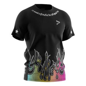 T-shirt de boxe thaïlandaise décontracté OEM pour hommes, sublimation, fitness, entraînement, design Muay Thai violet - Product Image 3