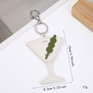 PU Leather Eyewear Clip Sunglasses Holder Stars Wine Glasses Chili Keychain <b>Bag</b> Charm Purse Accessory Pendant <b>Key</b> <b>Ring</b> Gift - Product Image 3