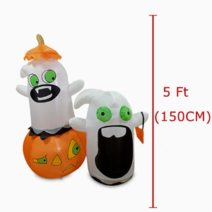 Logo gonflable lumineux LED Citrouille d'Halloween Fantôme Drôle Décoration de jardin de fête en plein air Ornement Ambiance de vacances - Product Image 3