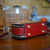 Sac à bandoulière croisé de luxe pour femme en cuir véritable, fait main, style bohème vintage, tendance, portable, pour l'hiver