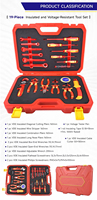 Ensemble d'outils d'électricien de qualité supérieure, 19 pièces, comprenant tournevis, coupe-câbles, clés et pinces, isolés VDE 1000V, avec boîte de rangement