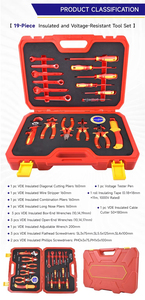 Set di Attrezzi Manuali per <span class=keywords><strong>Elettricista</strong></span> di Buona Qualità, 19 Pezzi in Valigetta, con <span class=keywords><strong>Cacciaviti</strong></span> Isolati 1000V VDE, Pinze, Tronchesi e Chiavi Inglesi - Product Image 2
