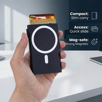 Dompet Logam Aluminium Kustom Laser Personal untuk Pria, Minimalis Tipis, Perlindungan RFID, Tempat Kartu Bank Kustom