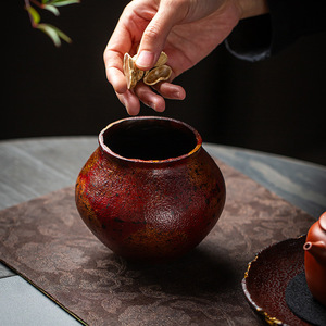 Guanlan Handmade Jianshui <b>Tea</b> Washer Round Ceramic Water Bowl For Kung Fu <b>Tea</b> <b>Set</b> Accessories - Product Image 4