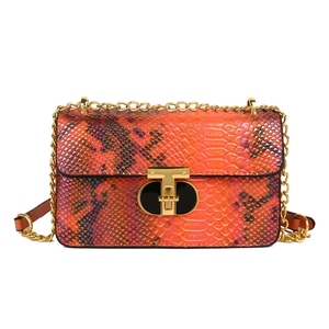 Stylish Women's Snake Print Crossbody Bag With Chain Strap - Perfect Evening Clutch & Shoulder Satchel In Red 5 thumbnail image