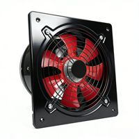Ventilateur axial mural carré de 12 pouces, 220V, nouveau modèle, faible bruit, échange d'air pour atelier, cuisine, ventilateur d'évacuation industriel