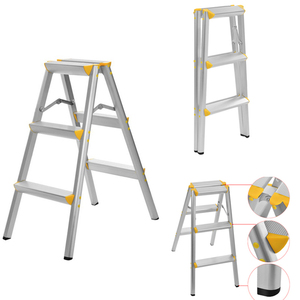 Mini Escalera <span class=keywords><strong>de</strong></span> <span class=keywords><strong>Aluminio</strong></span> <span class=keywords><strong>de</strong></span> 4 Peldaños <span class=keywords><strong>para</strong></span> Dormitorio, Estilo Japonés, 100cm, Usada en el Hogar - Product Image 2