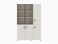 Armoire de bureau en panneaux de bois durables LIWEI avec système de rangement et de classement de documents, armoire de classement avec portes en verre