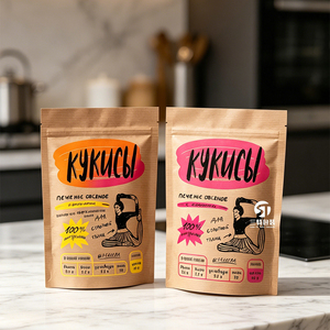 Bolsas de Papel Kraft para Envasado de Alimentos |   Bolsas con Cierre Hermético a Prueba de Humedad para Snacks, Galletas y Proteína en Polvo - Product Image 3