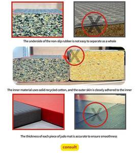 Ijf tiêu chuẩn judo thảm 1m x 1m 2m x1m x 4cm 5cm 6cm PVC da Võ judo Tatami Mat tùy chỉnh mới miếng bọt biển vật lộn judo mat - Product Image 4