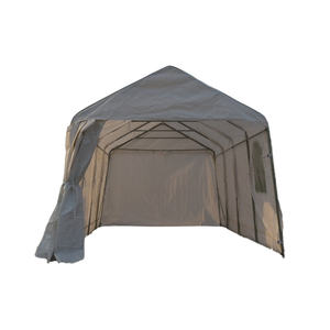 Cadre en métal d'auvent de carport en PVC et PE imperméable extérieur portable avec <span class=keywords><strong>bois</strong></span> traité par la nature pour <span class=keywords><strong>moto</strong></span> et <span class=keywords><strong>abri</strong></span> de voiture - Product Image 2