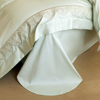 Parure de lit en satin de coton à fibres longues 100S, broderie botanique vert matcha, ensemble de 4 pièces avec housse de couette, qualité certifiée OEKO-TEX