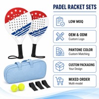 Ensemble de raquettes de padel en gros, logo personnalisé OEM, directement de l'usine, MOQ 500 pièces avec 2 balles et sac de transport